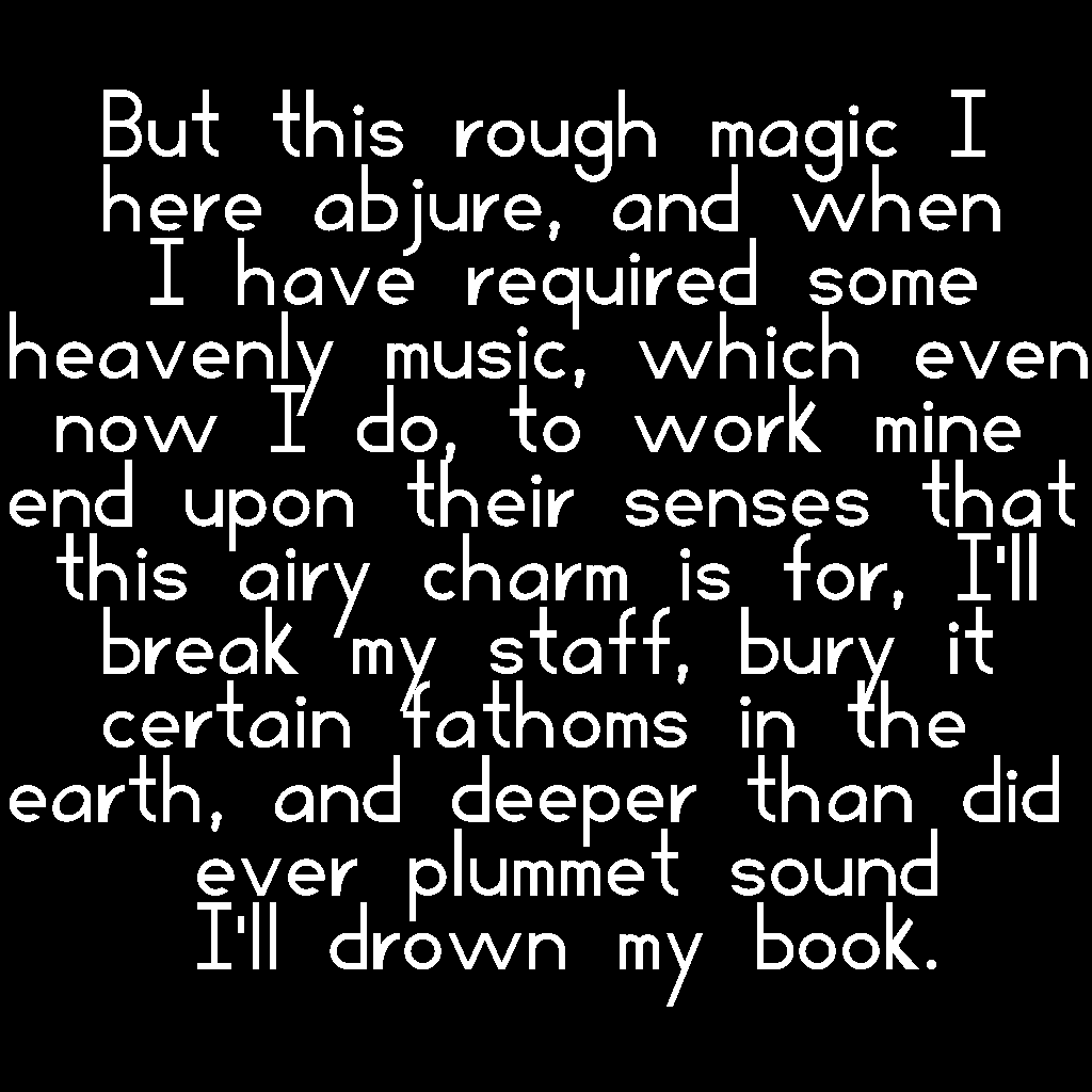 Text image of a passage from Shakespeare's The Tempest, Act 5, Scene 1